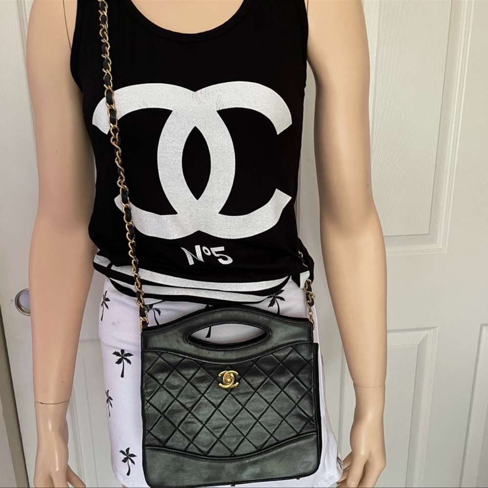 CHANEL Vintage Black Leather Mini 31 Crossbody Bag - Picture 9 of 9